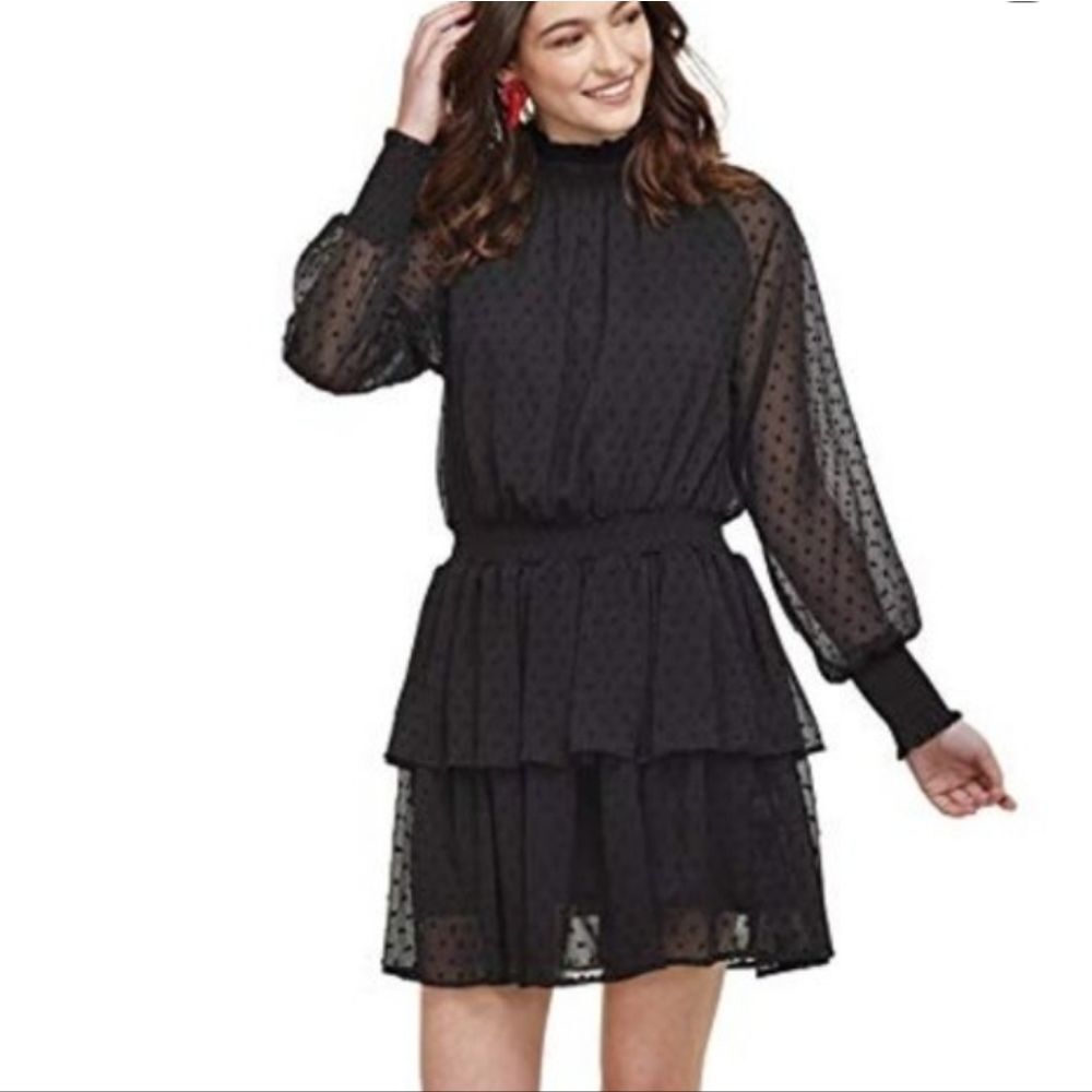 Mud Pie Black Victoria Smocked Layered Dress